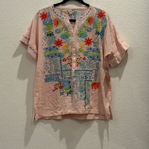 Tru Luxe Jeans Striped Embroidered Top